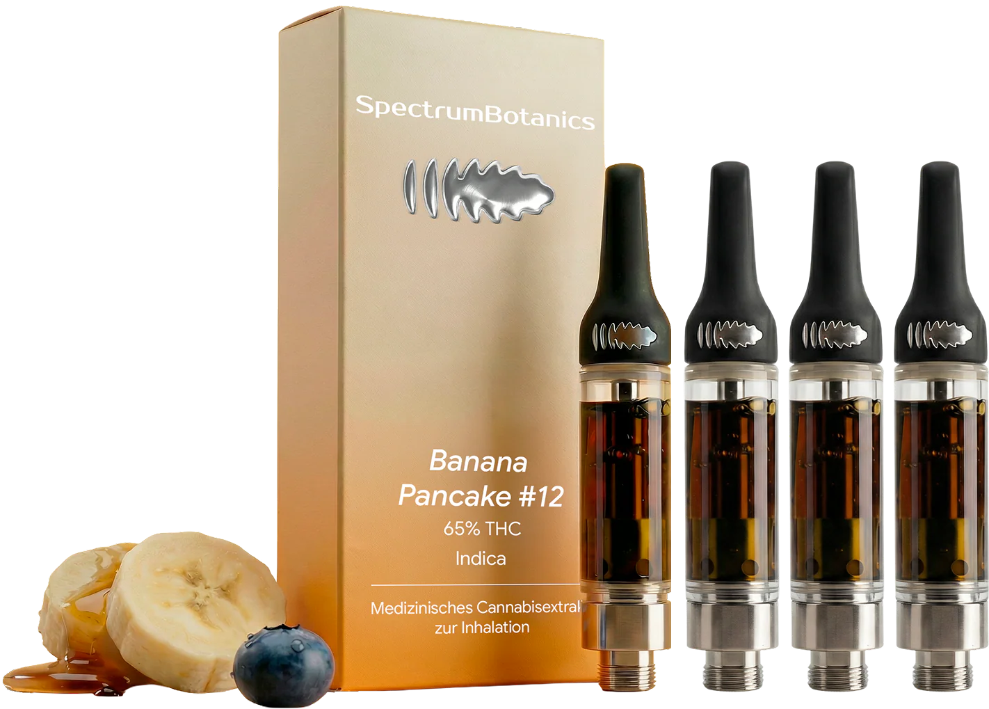 4 x THC Vape - Banana Pancake #12 (Nachfüllpack - ohne Akkuträger) je Kartusche 0,5mL